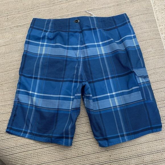 O’Neill Shorts Mens 36 Blue White Plaid Board Swim Trunks Drawstring Cargo - Picture 3 of 6